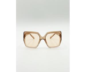 SVNX Oversize Cateye Sunglasses with Diamante Detail in Champagne - One Size - Champagne
