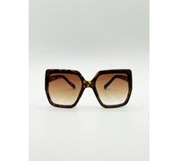 SVNX Oversize Cateye Sunglasses with Diamante Detail in Tortoise - One Size - Tort