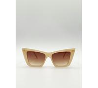 SVNX Oversized angular cateye sunglasses in Mocha - Mocha
