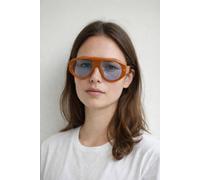 Svnx Oversized Bold Aviator Sunglasses In Orange Orange