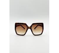 Svnx Oversized Cateye Sunglasses With Diamante Detail In Brown Brown