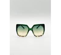 Svnx Oversized Cateye Sunglasses With Diamante Detail In Green Green