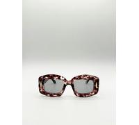 SVNX Oversized Chunky Rectangle Sunglasses in Brown multi - Brown - One Size