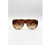 Svnx Oversized Flat Top Spotty Sunglasses In Brown Brown