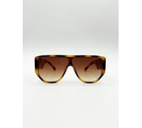 SVNX Oversized Flat Top Spotty sunglasses in Brown - One Size
