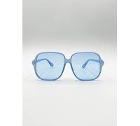 Svnx Oversized Lightweight Square Frame Sunglasses In Blue Blue One Size