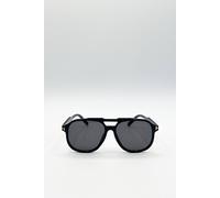 Svnx Oversized Navigator Sunglasses In Black Black