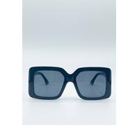 Svnx Oversized Plastic Frame Square Sunglasses In Black Black