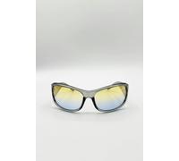 SVNX Oversized Racer Sunglasses In Silver - Silver - One Szie