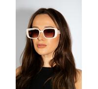 SVNX Oversized Rectangle Sunglasses in Beige - One Size - Beige