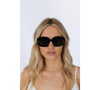 Svnx Oversized Rectangle Sunglasses In Black Black One Size