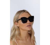 Svnx Oversized Round Cat-Eye Sunglasses In Black Black One Size