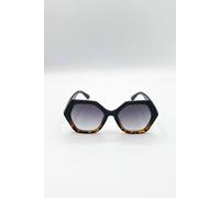 SVNX Oversized Rounded Angular Sunglasses in Brown SVNX Brown One Size