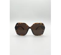 SVNX Oversized Rounded Angular Sunglasses in Tortoiseshell - One Size - Tortoiseshell
