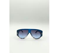 SVNX Oversized Rounded Sunglasses Blue Black - Blue - One Size