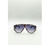 SVNX Oversized Rounded Sunglasses Brown Black - Black - One Size