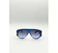 Svnx Oversized Rounded Sunglasses In Blue Blue