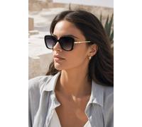 Svnx Oversized Square Sunglasses In Black Black