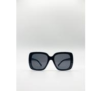 Svnx Oversized Square Sunglasses In Black Black One Size