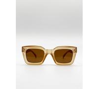 Svnx Oversized Square Sunglasses In Matte Honey In Light Sand Light Sand