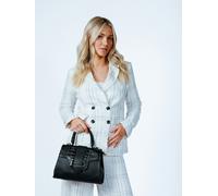 SVNX Patent Croc Top Handle Bag - One Size - Black