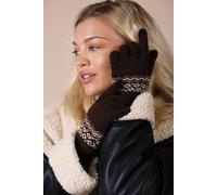 Svnx Pattern Gloves - Touch Screen In Brown Brown One Size