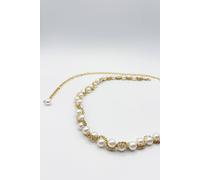Svnx Pearl Chain Belt In Gold Gold