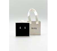 Svnx Pearl Diamante Earrings In Silver - Gift Boxed Silver One Size
