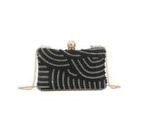Svnx Pearl Embellished Clutch Bag In Black Black One Size
