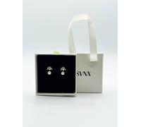 Svnx Pearl Stud Earring With Diamante Tree In Gold - Gift Boxed Gold