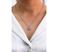 Svnx Pink Crystal Heart Pendant Necklace In Silver - Gift Boxed Pink