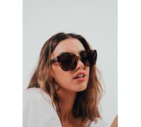 SVNX Plastic Frame Oversized Cat Eye Sunglasses in Brown