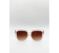 Svnx Plastic Frame Oversized Cat Eye Sunglasses In Peach Peach One Size