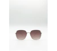 Svnx Plastic Frame Oversized Sunglasses In Gold Gold One Size