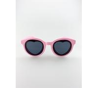 SVNX Plastic Round Frame Sunglasses with Heart Lenses in Pink SVNX Pink One Size
