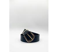 SVNX PU Leather Belt With Gold Metal Buckle - One Size - Gold