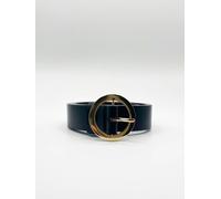 SVNX PU Leather Belt With Round Buckle - One Size - Black
