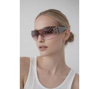 SVNX Racer Diamante Sunglasses in Pink