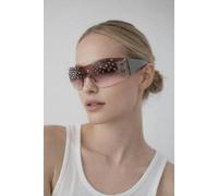 SVNX Racer Diamante Sunglasses In Pink - Pink - One Szie