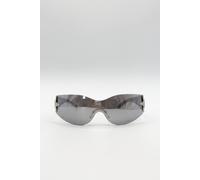 Svnx Racer Sunglasses With Star Hinge Detail In Silver Silver One Size
