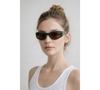 Svnx Racer Wrap Around Sunglasses In Dark Green Green
