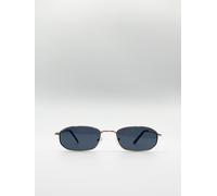 Svnx Rectangle Metal Frame Sunglasses In Gold Gold One Size