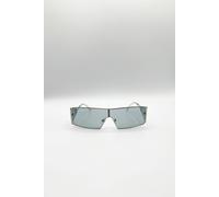 SVNX Retangle Flattop Metal Sunglasses in Silver