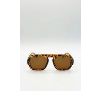 SVNX Retro Navigator Sunglasses in Brown Tortoiseshell - TORTOISE - One Size