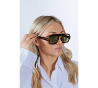 Svnx Retro Navigator Sunglasses In Green Green One Size