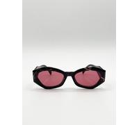 Svnx Retro Polygonal Cat-Eye Sunglasses In Red In Dark Red Dark Red