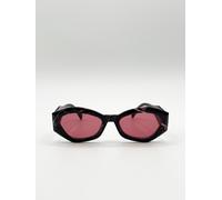 SVNX Retro Polygonal Cat-Eye Sunglasses in Red in Dark Red SVNX Dark Red One Size