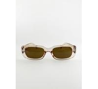 SVNX Retro Rectangle Sunglasses In Light Brown - Brown