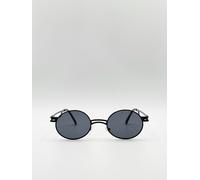 SVNX Retro Round Sunglasses in Black - Black - One Size