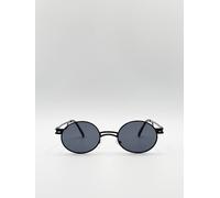 Svnx Retro Round Sunglasses In Black Black One Size